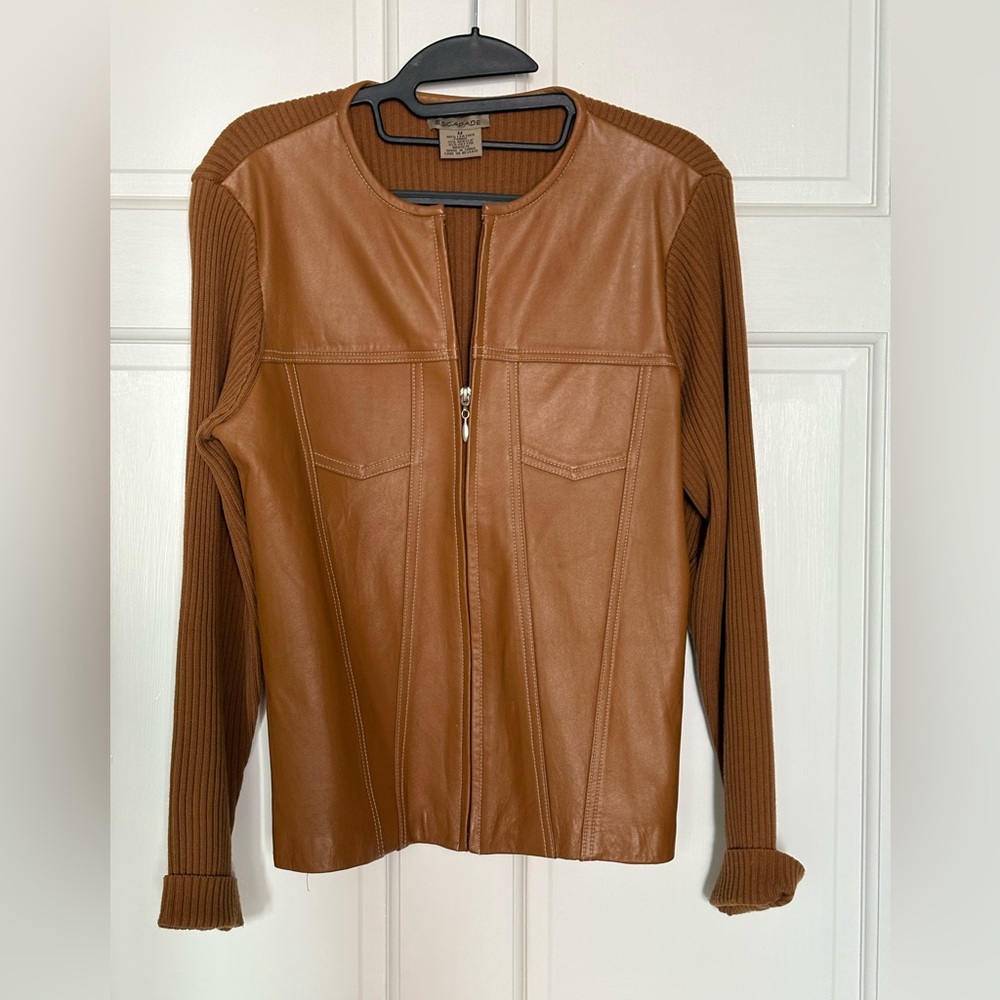 Escapade Leather and Knitted Jacket